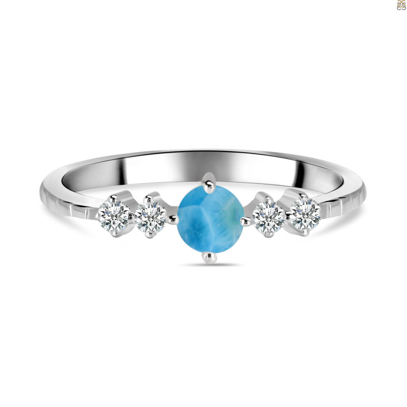 Larimar & White Topaz Ring LAR-RDR-2211.