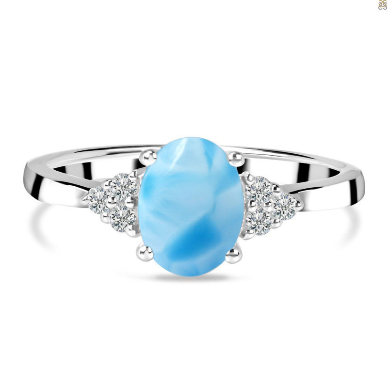 Larimar & White Topaz Ring LAR-RDR-224.