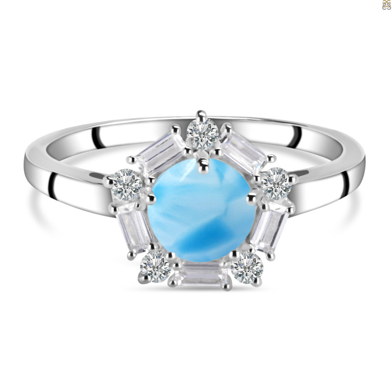 Larimar & White Topaz Ring LAR-RDR-2248.
