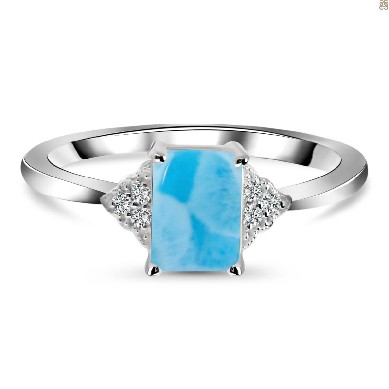 Larimar & White Topaz Ring LAR-RDR-2254.