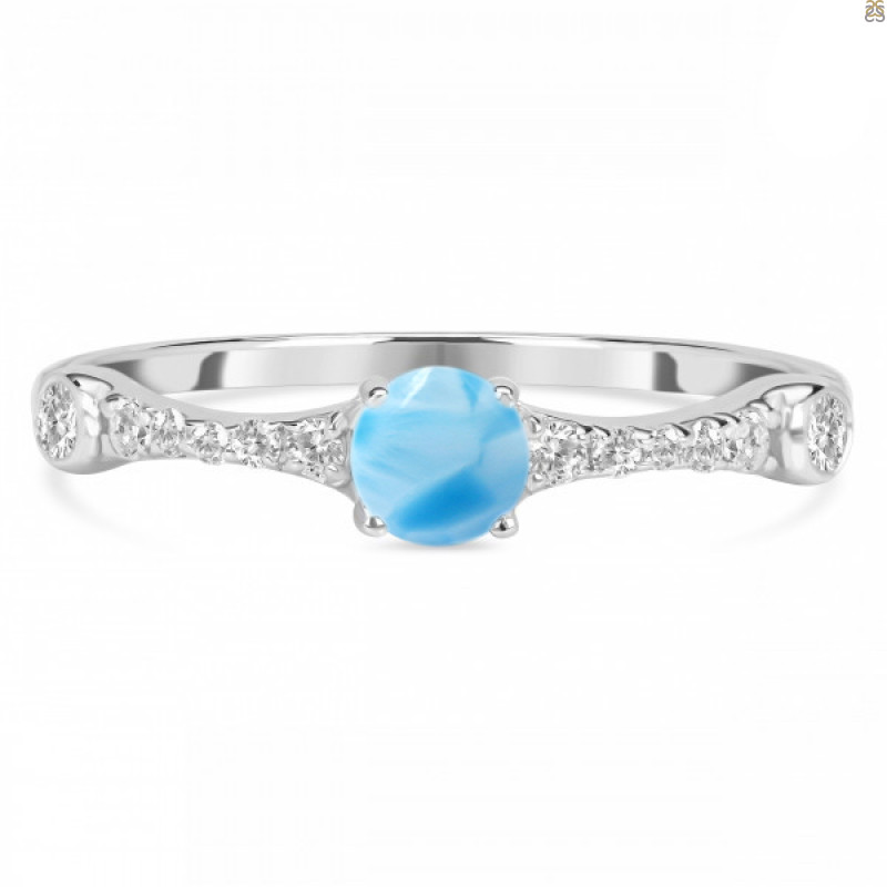 Larimar & White Topaz Ring LAR-RDR-2276.