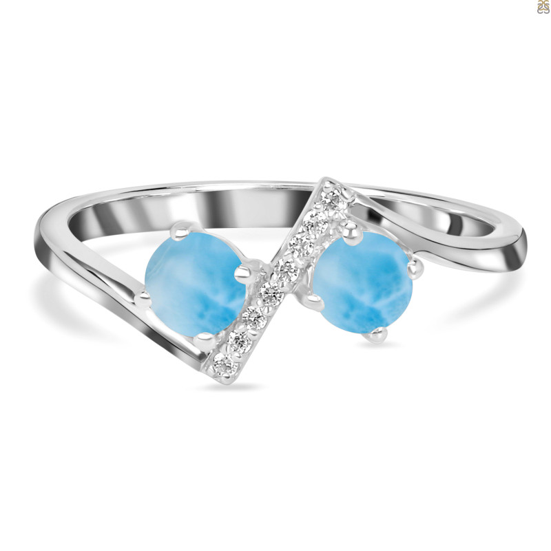 Larimar & White Topaz Ring LAR-RDR-2295.