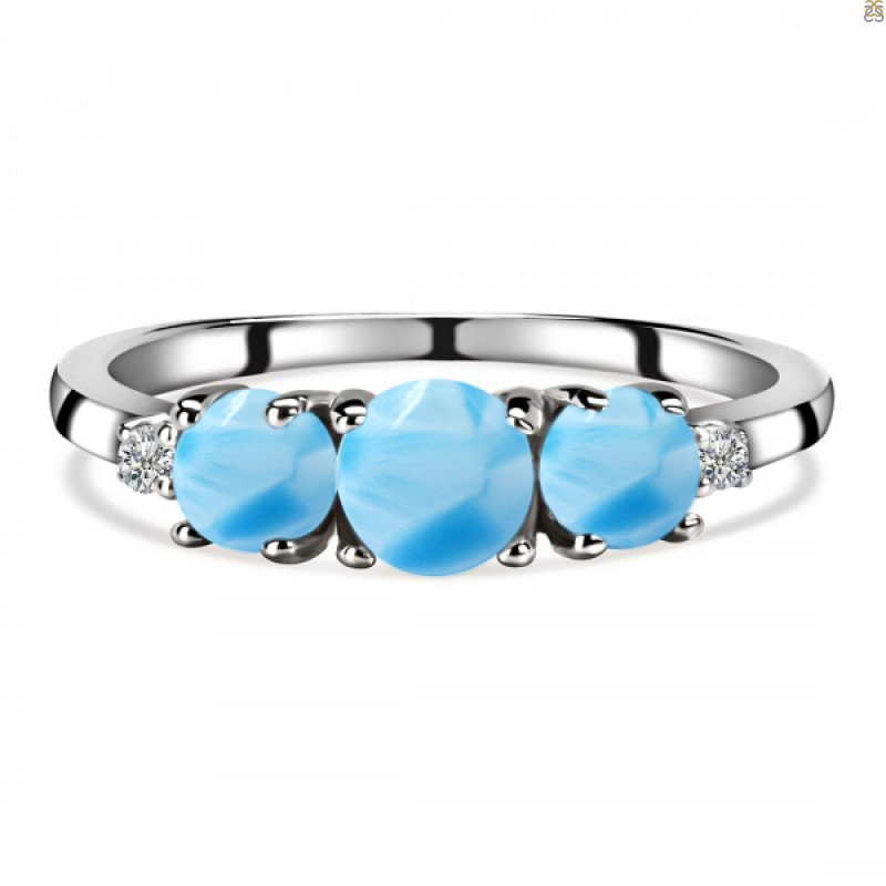 Larimar & White Topaz Ring LAR-RDR-232.