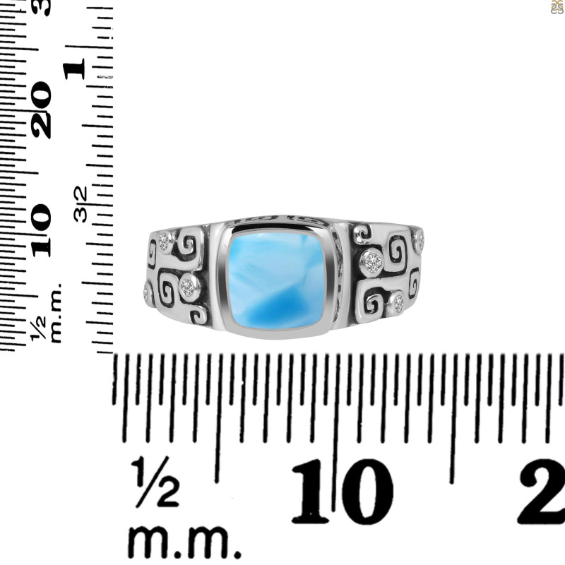 Larimar & White Topaz Ring LAR-RDR-328.