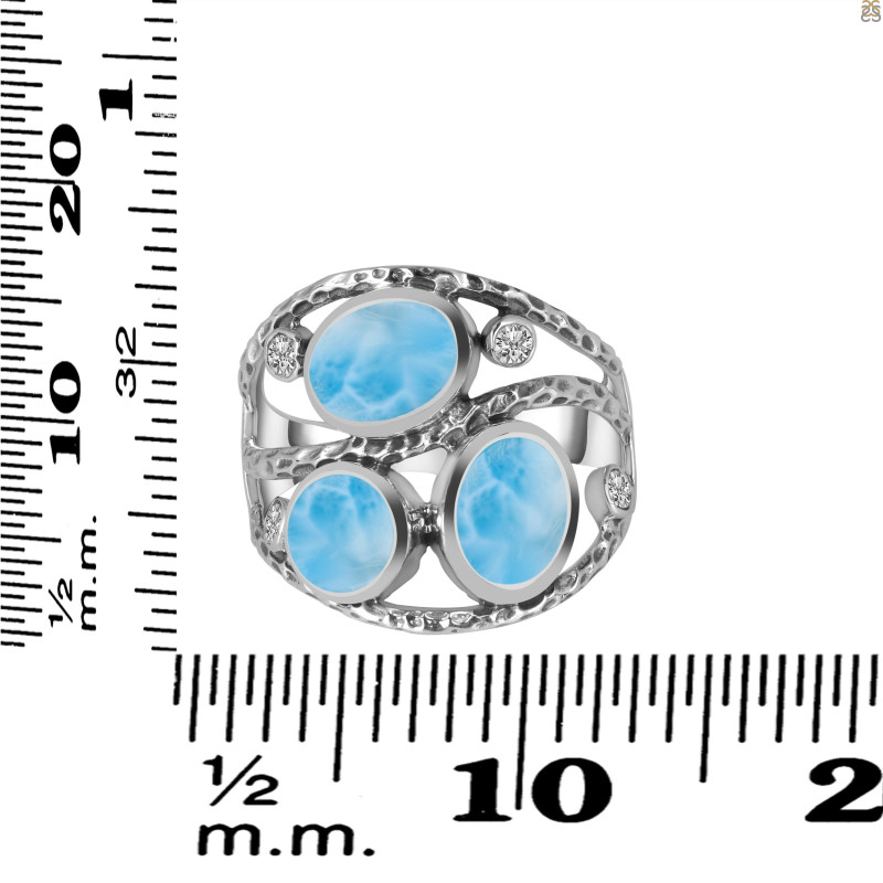 Larimar & White Topaz Ring LAR-RDR-337.