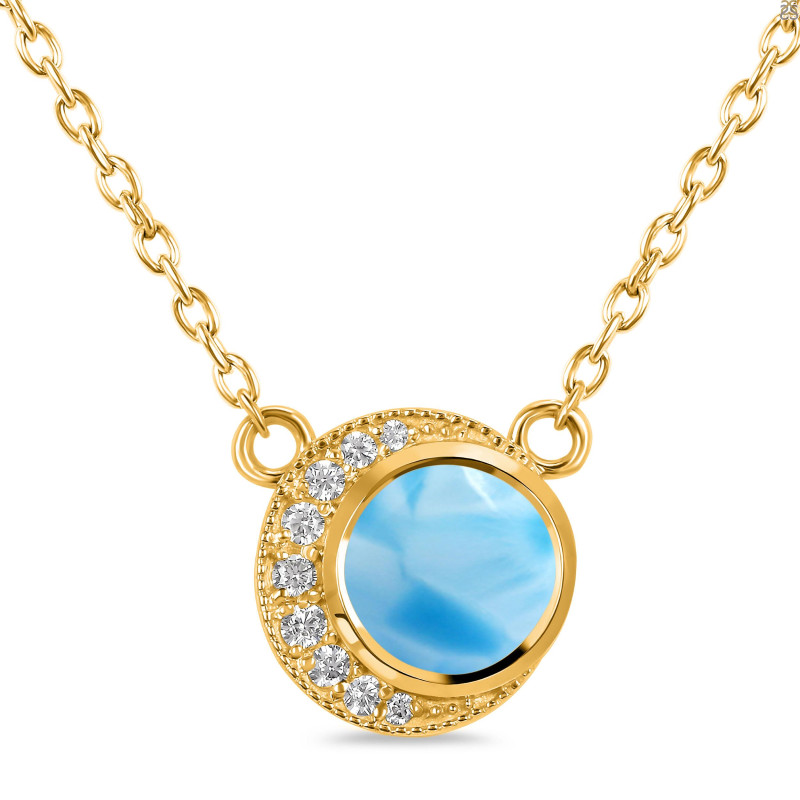 Larimar & White Topaz Necklace LAR-RN-83.