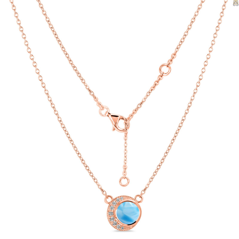 Larimar & White Topaz Necklace LAR-RN-83.