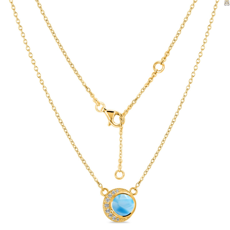 Larimar & White Topaz Necklace LAR-RN-83.
