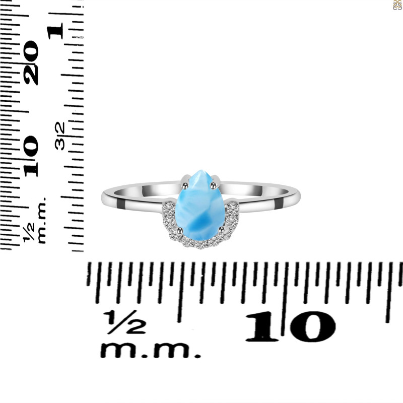 Larimar & White Topaz Ring LAR-RR-170.
