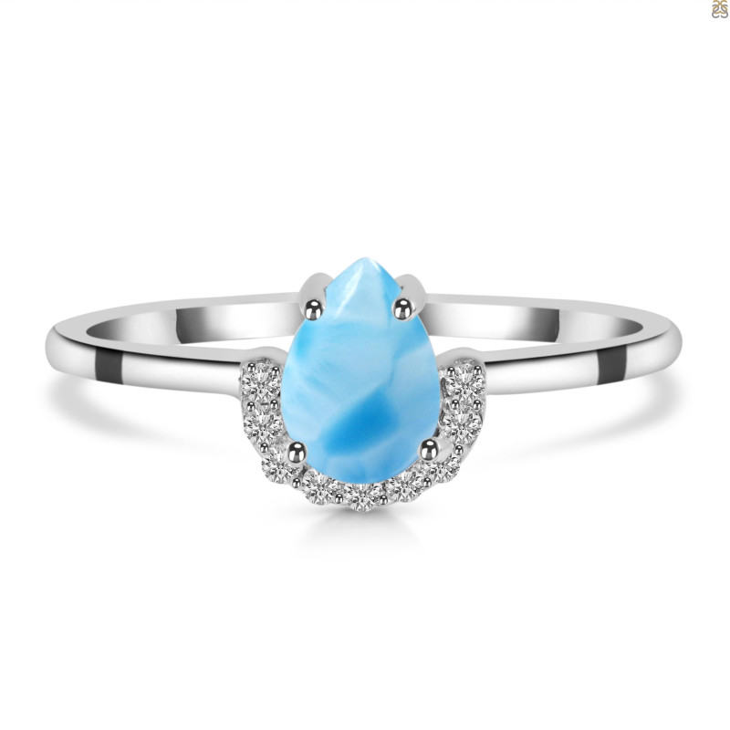 Larimar & White Topaz Ring LAR-RR-170.