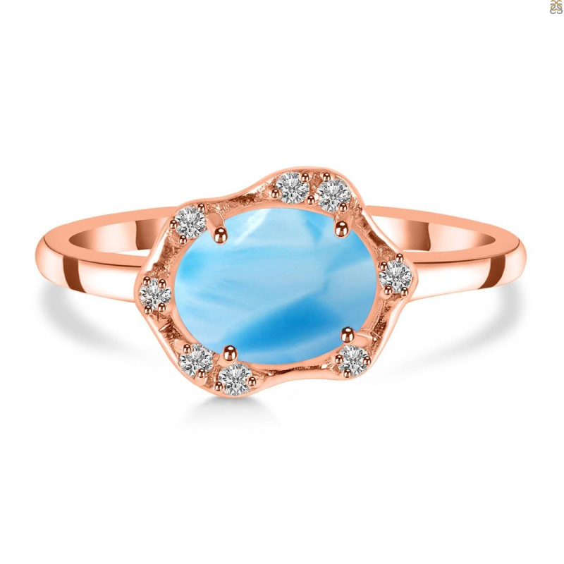 Larimar & White Topaz Ring LAR-RR-342.