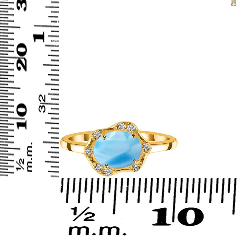 Larimar & White Topaz Ring LAR-RR-342.