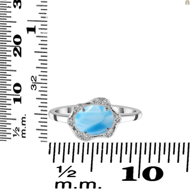 Larimar & White Topaz Ring LAR-RR-342.