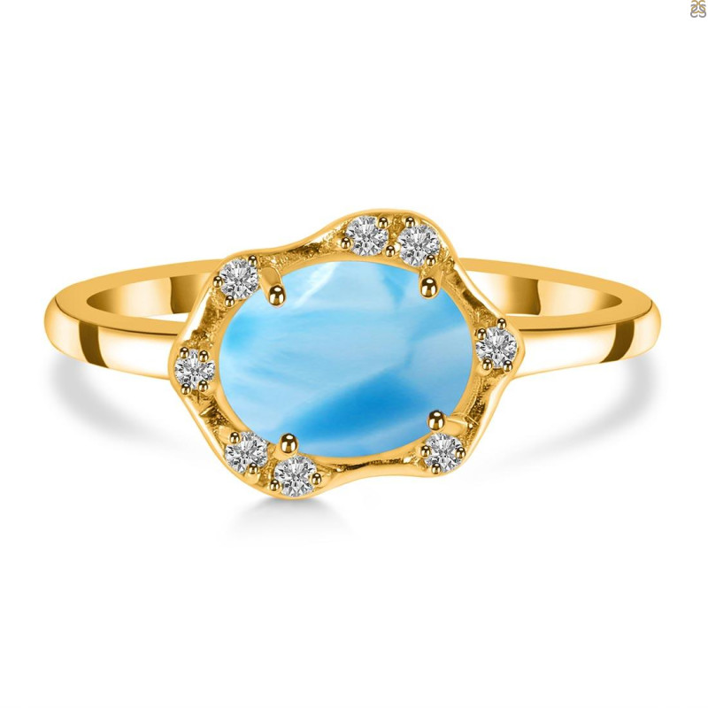 Larimar & White Topaz Ring LAR-RR-342.