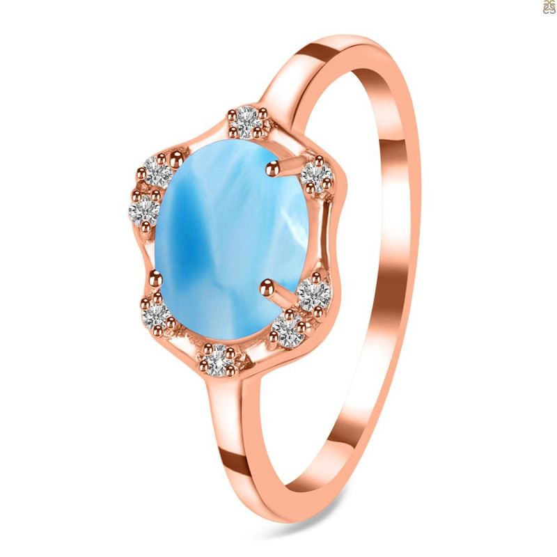 Larimar & White Topaz Ring LAR-RR-342.