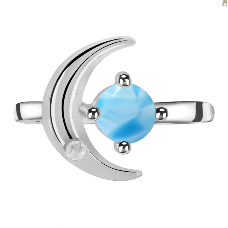 Larimar & Moonstone Ring LAR-RDR-190.
