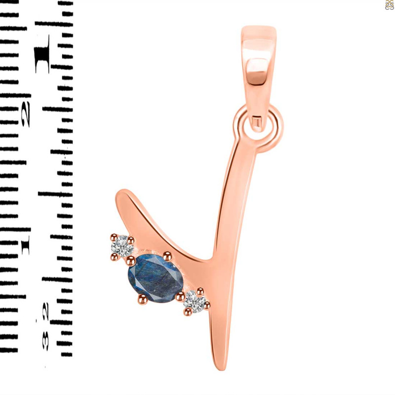 Labradorite & White Topaz Alphabet Y Pendant LBD-RDA-25.