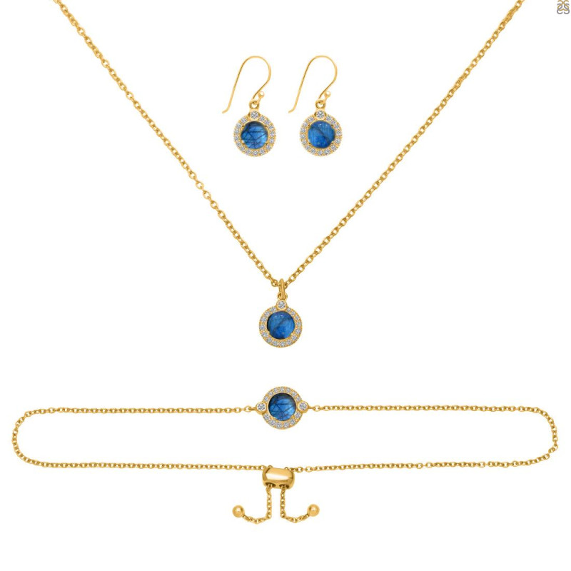Labradorite Jewelry Set  LBD-RDB-65-RDN-72-RDE-693.