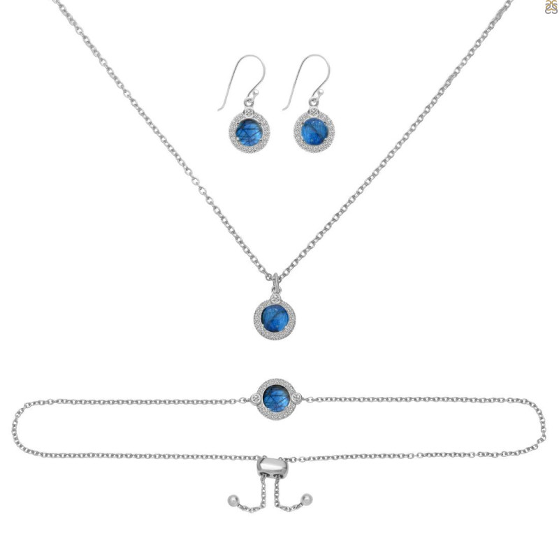 Labradorite Jewelry Set  LBD-RDB-65-RDN-72-RDE-693.