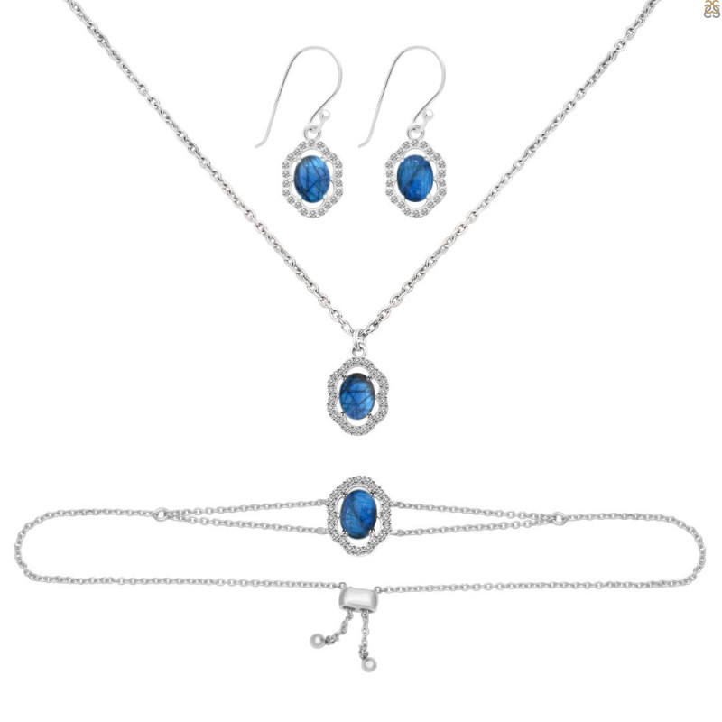 Labradorite Jewelry Set  LBD-RDB-68-RDN-78-RDE-694.