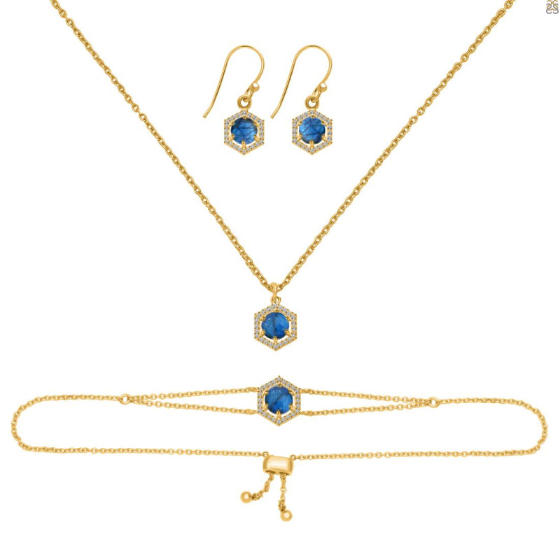 Labradorite Jewelry Set  LBD-RDB-83-RDN-69-RDE-701.