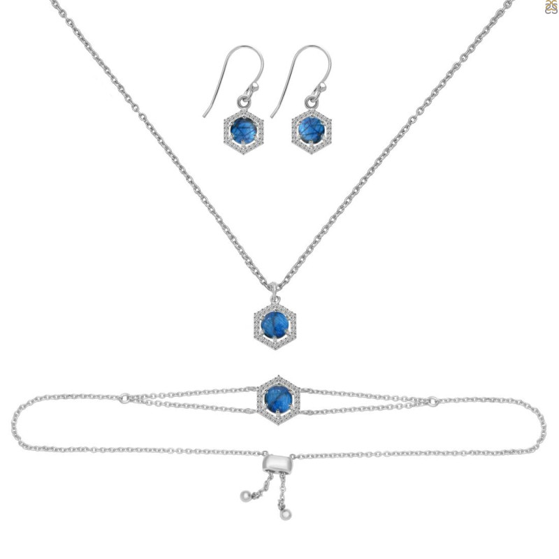 Labradorite Jewelry Set  LBD-RDB-83-RDN-69-RDE-701.