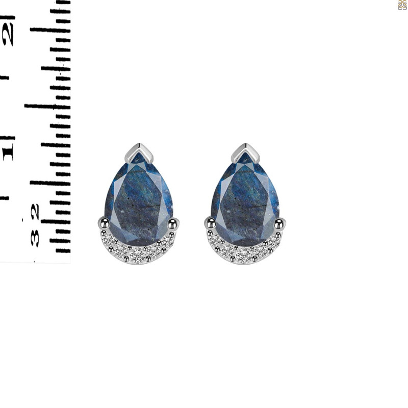 Labradorite & White Topaz Stud Earring LBD-RDE-1262.