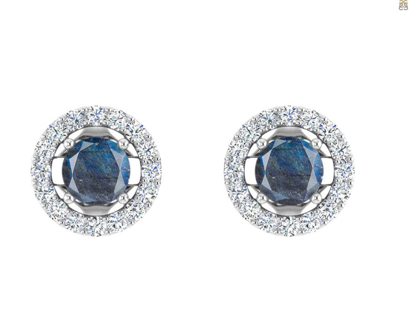 Labradorite & White Topaz Stud Earring LBD-RDE-984.