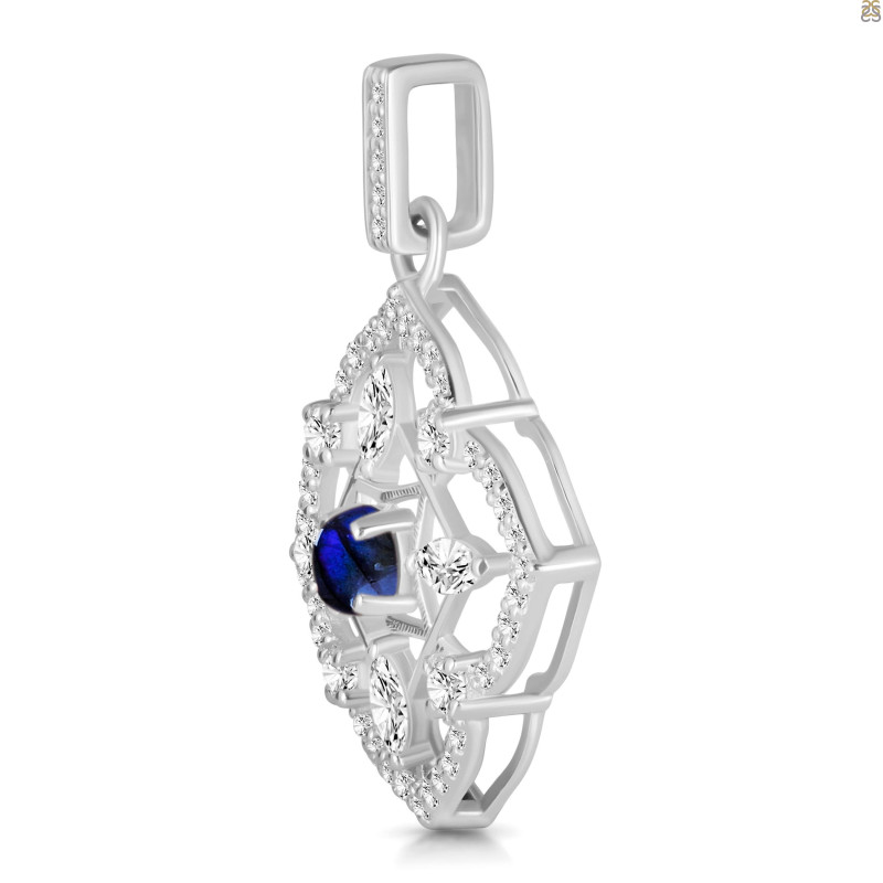 Labradorite & White Topaz Pendant LBD-RDP-797-CZ-LOOP.