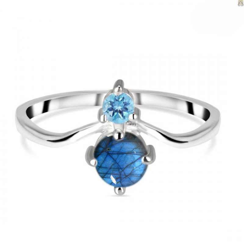 Labradorite & Blue Topaz Ring LBD-RDR-1497.