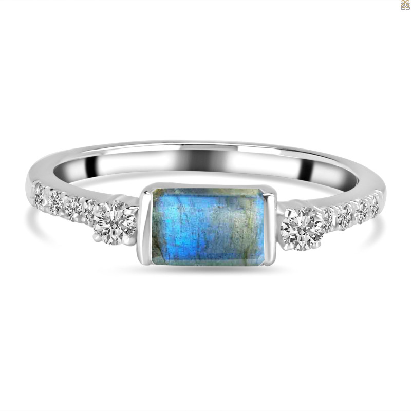 Labradorite & White Topaz Ring LBD-RDR-2186.