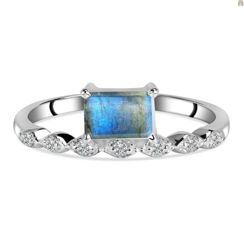 Labradorite & White Topaz Ring LBD-RDR-2199.