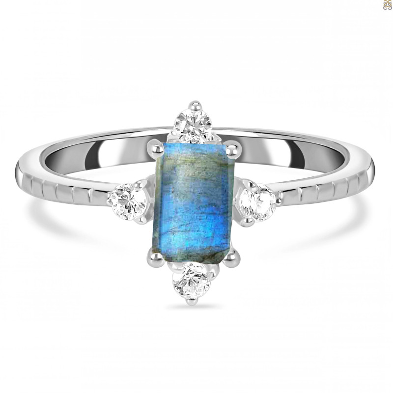 Labradorite & White Topaz Ring LBD-RDR-2210.