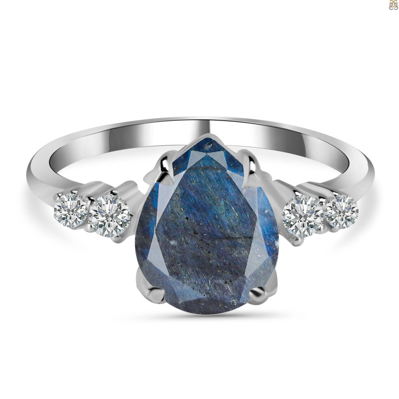 Labradorite & White Topaz Ring LBD-RDR-2216.