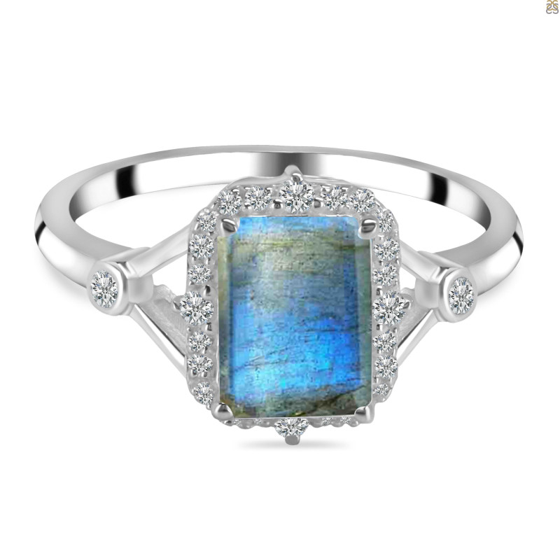 Labradorite & White Topaz Ring LBD-RDR-2252.