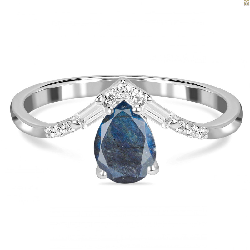 Labradorite & White Topaz Ring LBD-RDR-2283.