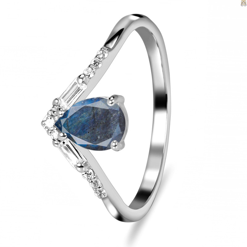 Labradorite & White Topaz Ring LBD-RDR-2283.