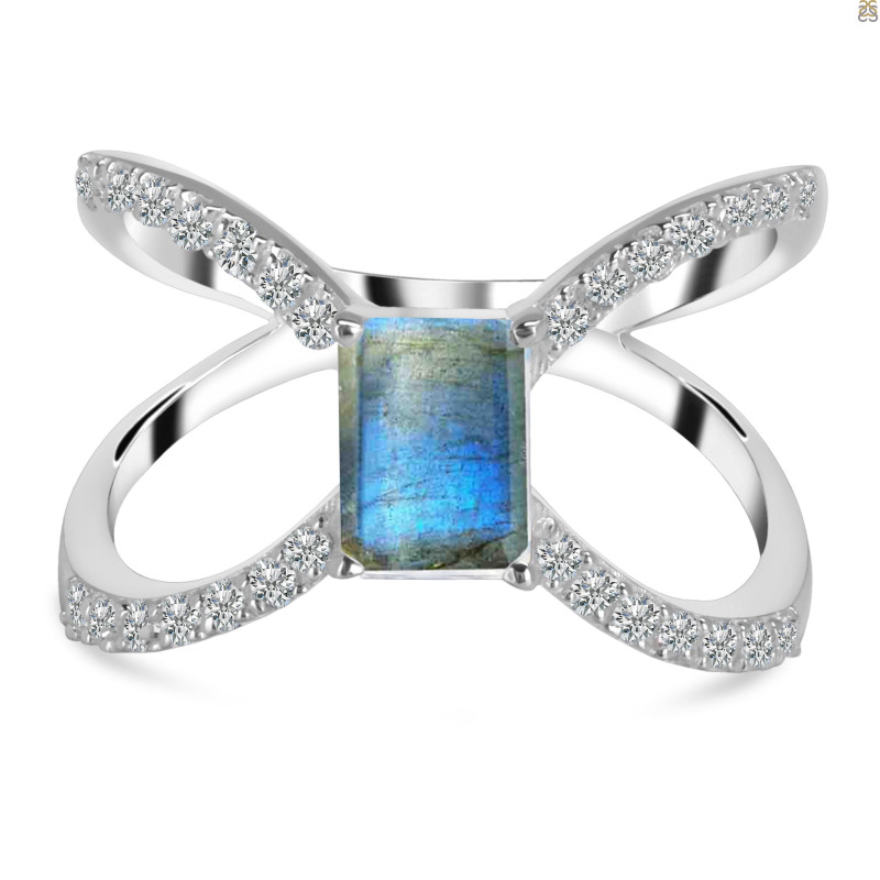 Labradorite & White Topaz Ring LBD-RDR-2293.