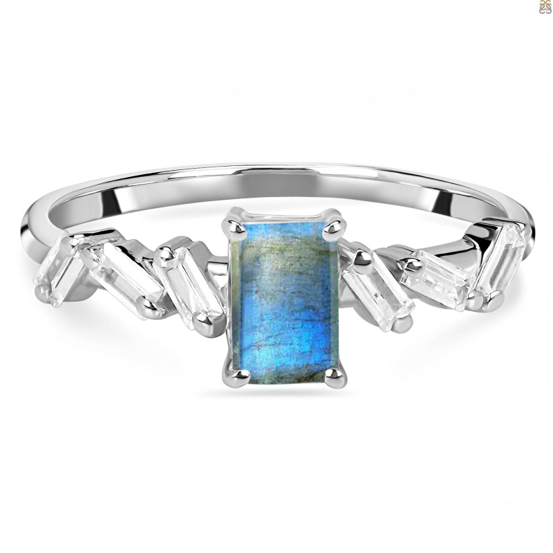 Labradorite & White Topaz Ring LBD-RDR-2306.