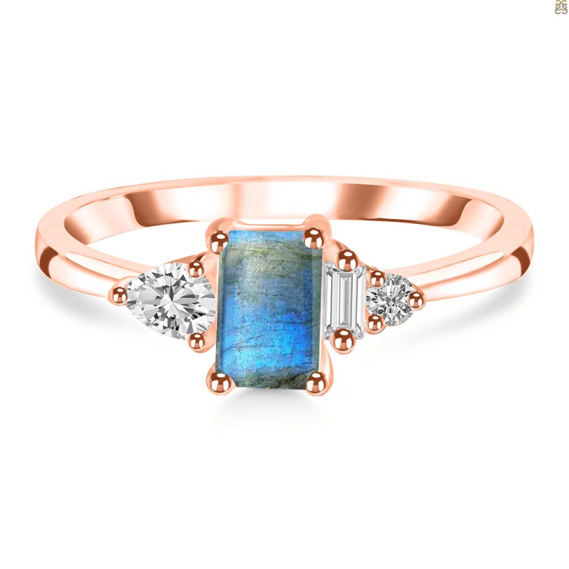 Labradorite & White Topaz Ring LBD-RDR-2397.