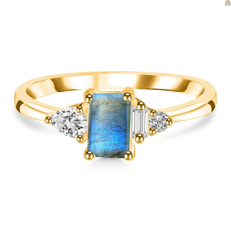 Labradorite & White Topaz Ring LBD-RDR-2397.