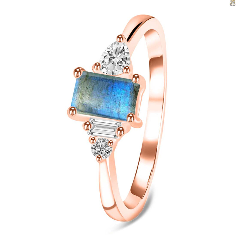 Labradorite & White Topaz Ring LBD-RDR-2397.