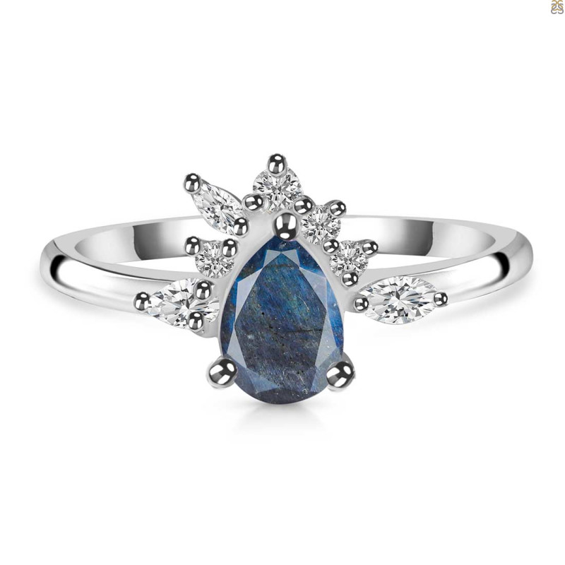 Labradorite & White Topaz Ring LBD-RDR-2431.