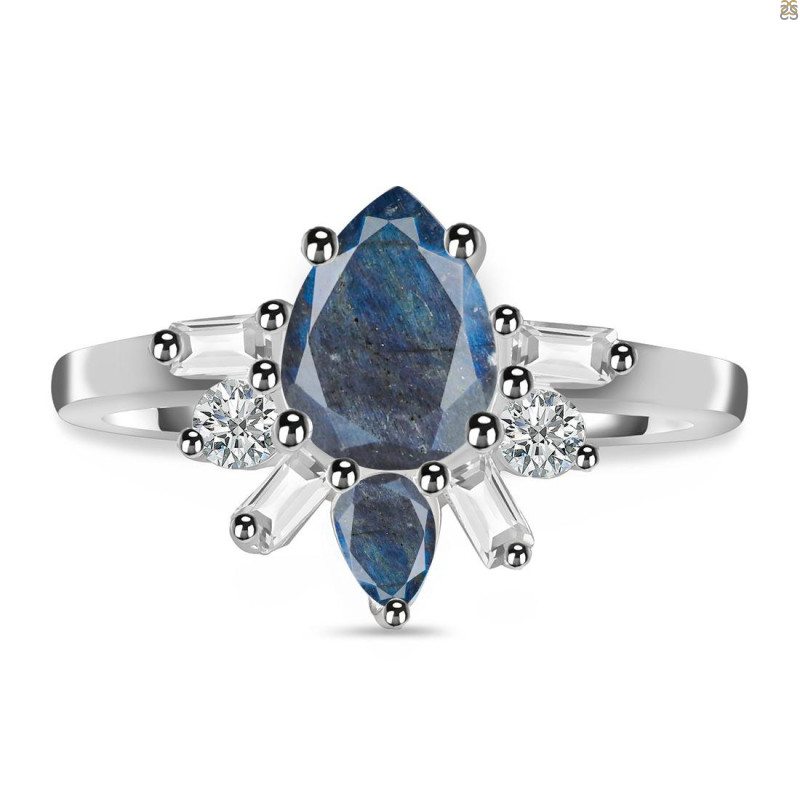 Labradorite & White Topaz Ring LBD-RDR-2521.