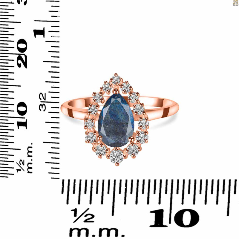Labradorite & White Topaz Ring LBD-RDR-2770.