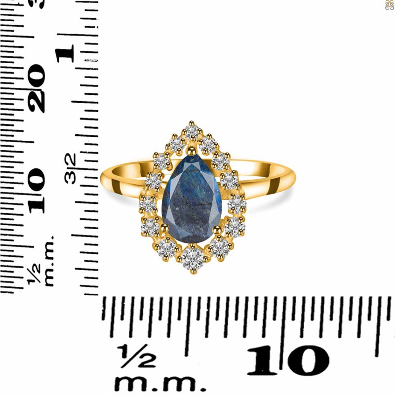 Labradorite & White Topaz Ring LBD-RDR-2770.