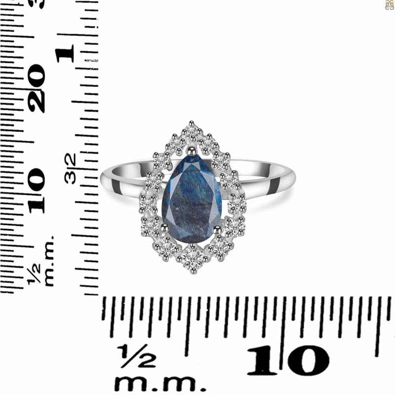 Labradorite & White Topaz Ring LBD-RDR-2770.
