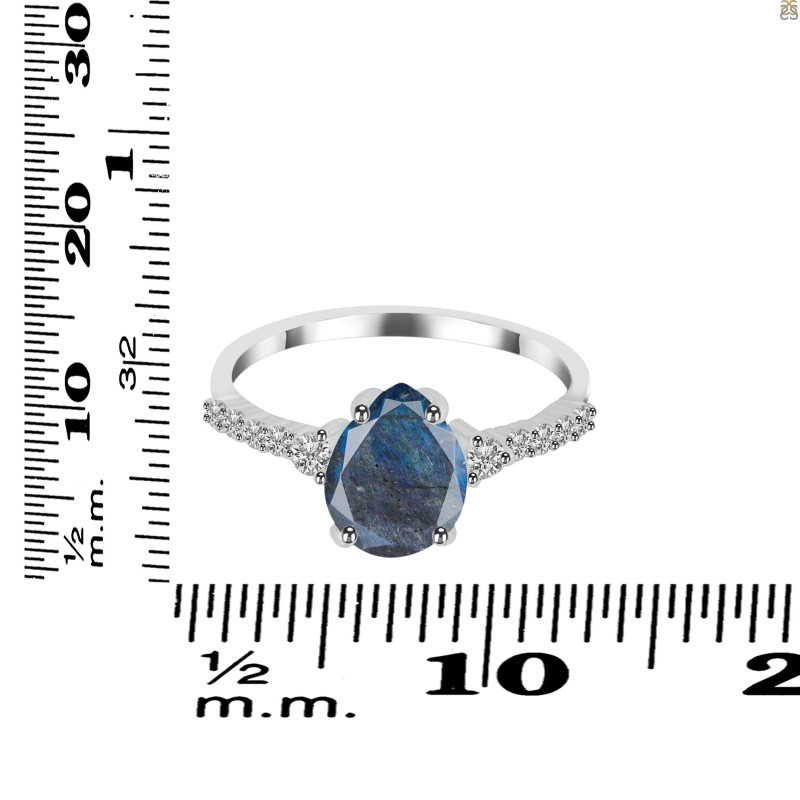Labradorite & White Topaz Ring LBD-RDR-3148.