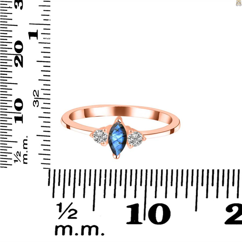 Labradorite & White Topaz Ring LBD-RDR-3155.