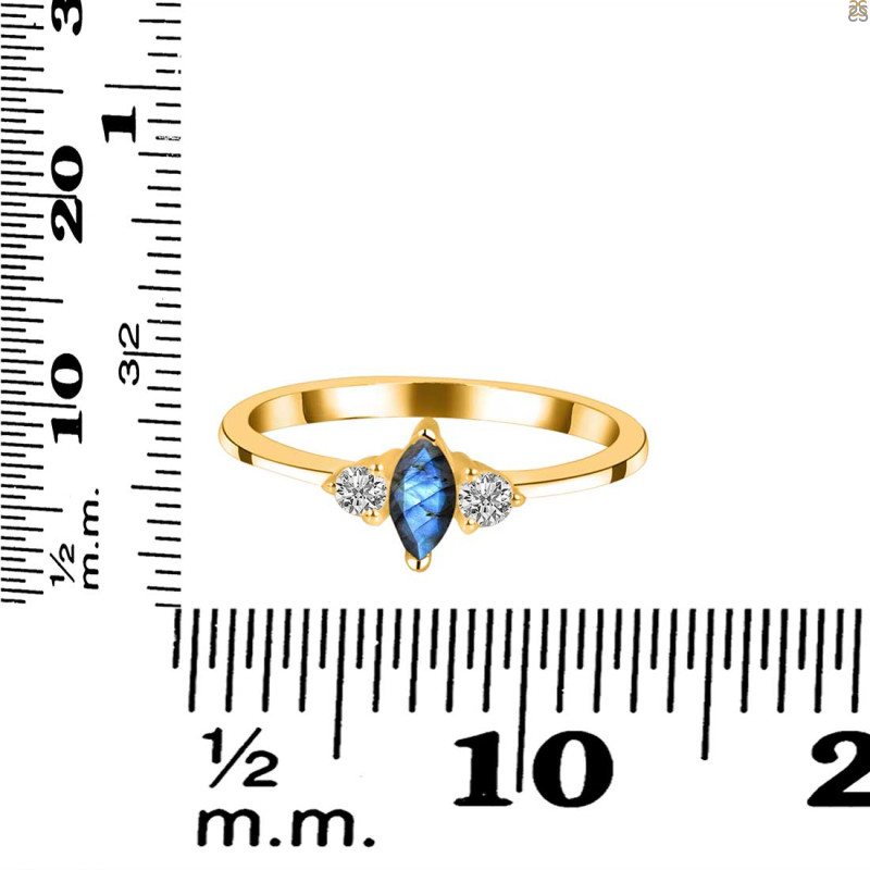 Labradorite & White Topaz Ring LBD-RDR-3155.